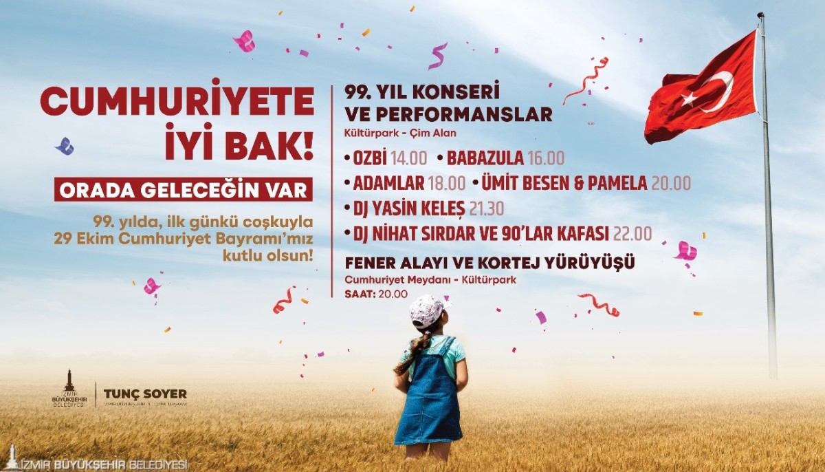 İzmir'de üç gün üç gece 99. yıl kutlaması 