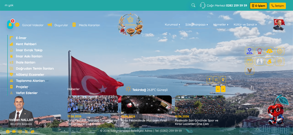 SÜLEYMANPAŞA BELEDİYESİ'NİN YAPAY ZEKA DESTEKLİ YENİ WEB SİTESİ YAYINDA